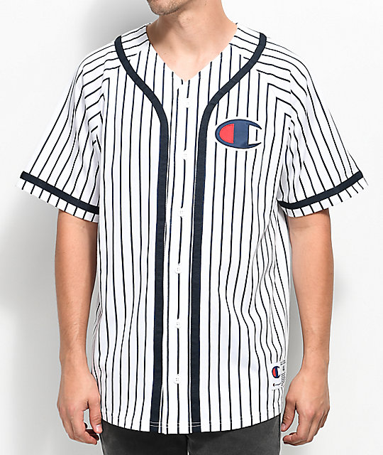 navy blue and white baseball jersey