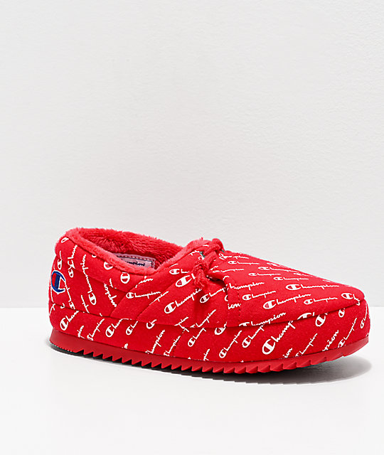 champion slippers red