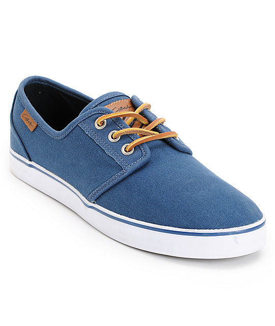 Circa Crip Navy Canvas, Brown, & White Skate Shoes | Zumiez