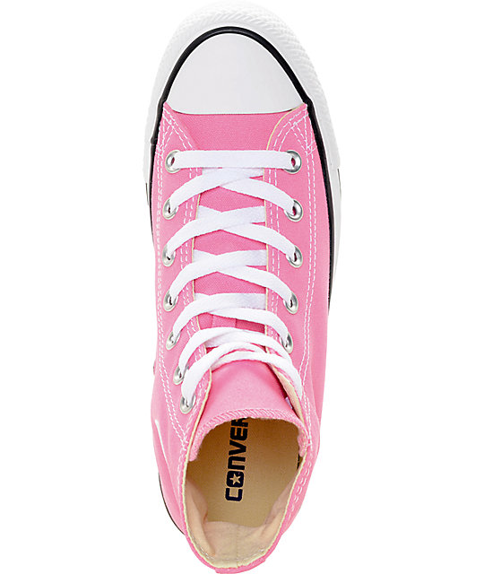 Convers Womens Chuck Taylor All Star Pink High Top Shoes | Zumiez