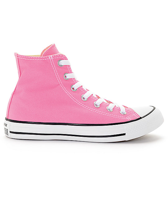 Convers Womens Chuck Taylor All Star Pink High Top Shoes | Zumiez