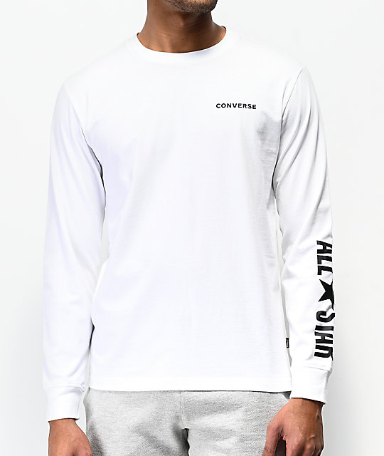camiseta blanca manga larga
