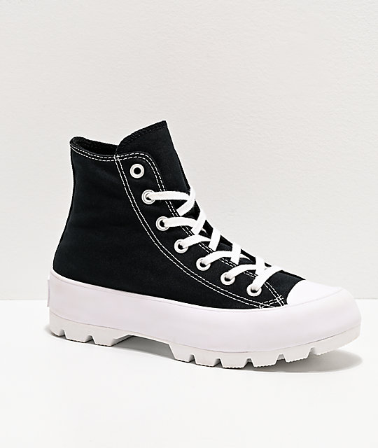 Converse CTAS Hi Black Lugged Shoes | Zumiez