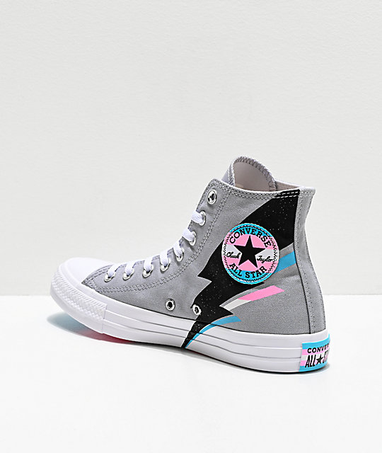 converse rosa con negro