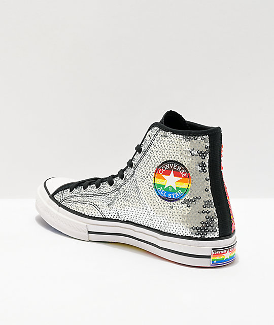 silver converse shoes