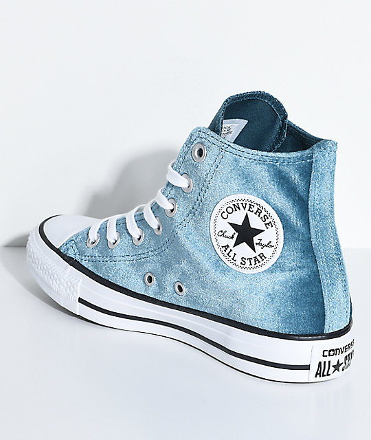 Converse Chuck Taylor All Star Hi Teal Velvet Shoes | Zumiez