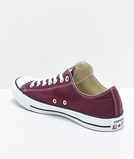 Converse Chuck Taylor All Star Ox Burgundy & White Shoes | Zumiez