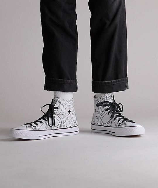 Converse Chuck Taylor All Star Pro Spiderweb White & Black High Top Skate  Shoes