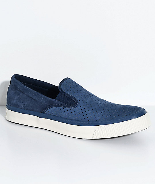 converse slip on blue