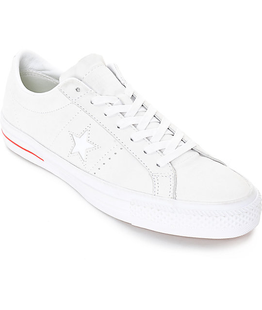 converse one star white leather