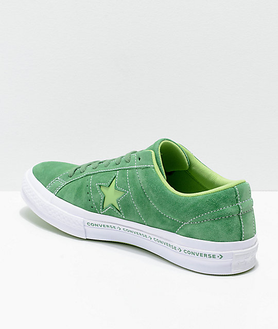 green suede converse one stars