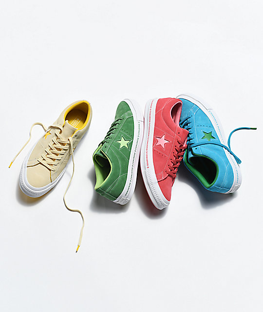 Converse One Star Pinstripe Vanilla, Solar Power & White Skate Shoes ...