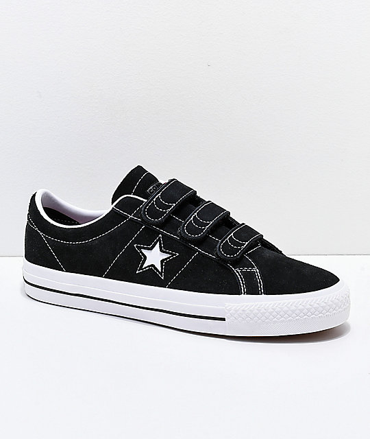 converse one star leather 3 strap velcro ox