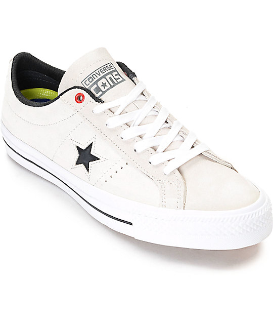 Converse One Star Pro White & Black Shoes | Zumiez