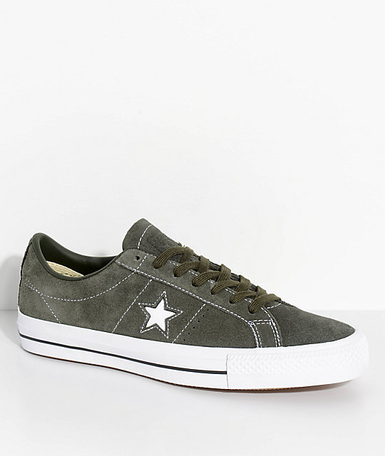 army green converse shoes