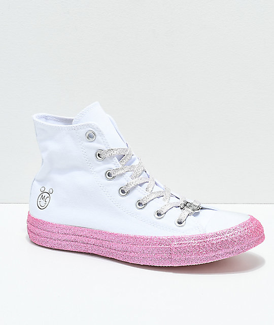 pink sparkly converse sneakers