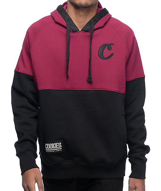 burgundy cookies hoodie