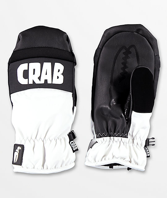 white snowboard mittens