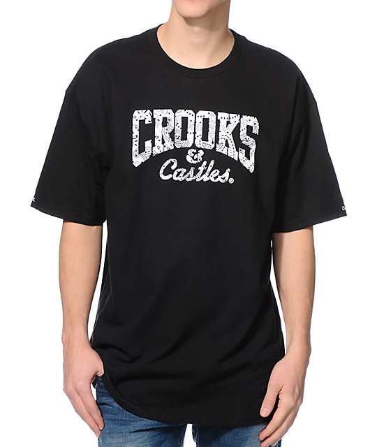 Crooks & Castles Paisley Core Logo Black T-Shirt | Zumiez