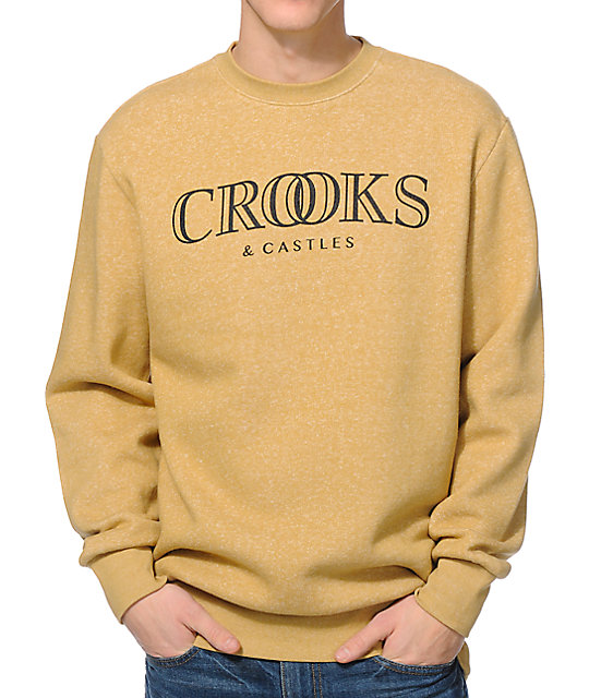 crooks and castles black and gold hoodie