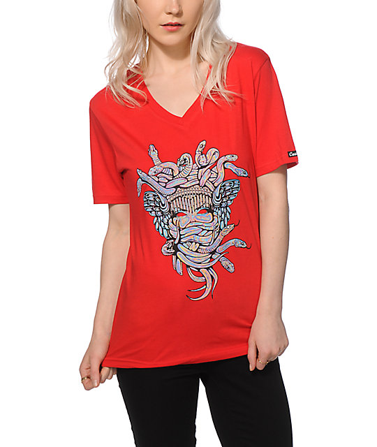 Crooks and Castles Euphoria Medusa V-Neck T-Shirt | Zumiez