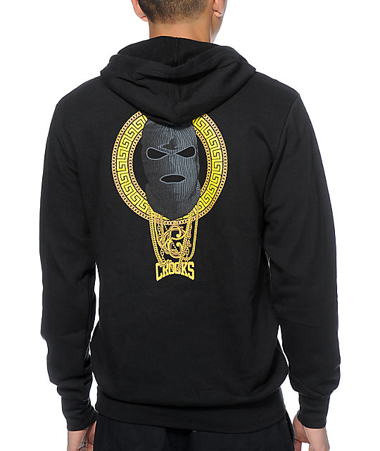 crooks and castles black and gold hoodie