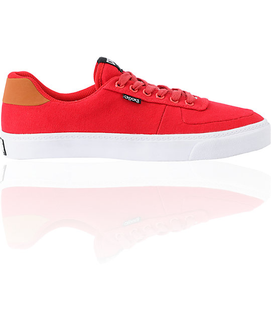 Crooks and Castles Isa Red Canvas Shoes