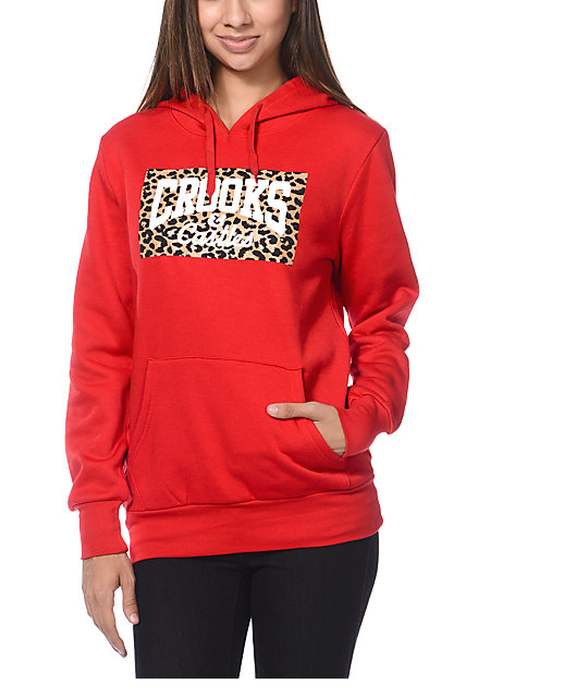 Crooks and Castles Leopard Box Core Logo Red Pullover Hoodie | Zumiez