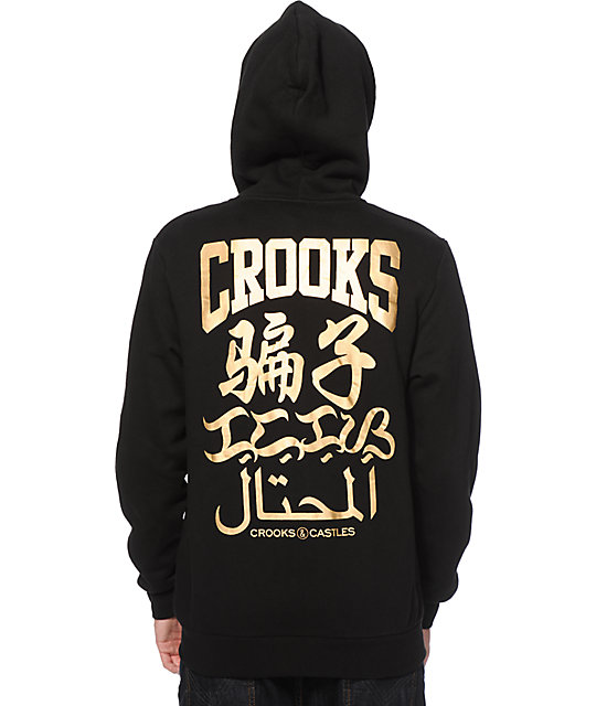 crooks and castles zip up hoodie