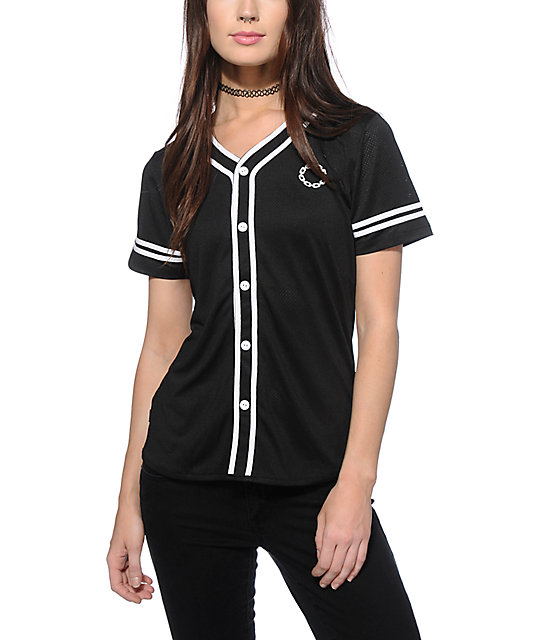 button up baseball jersey womens