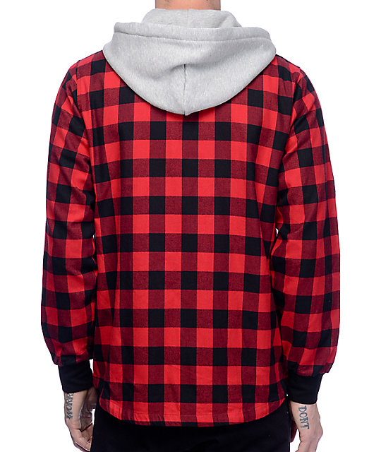 black and red plaid hoodie