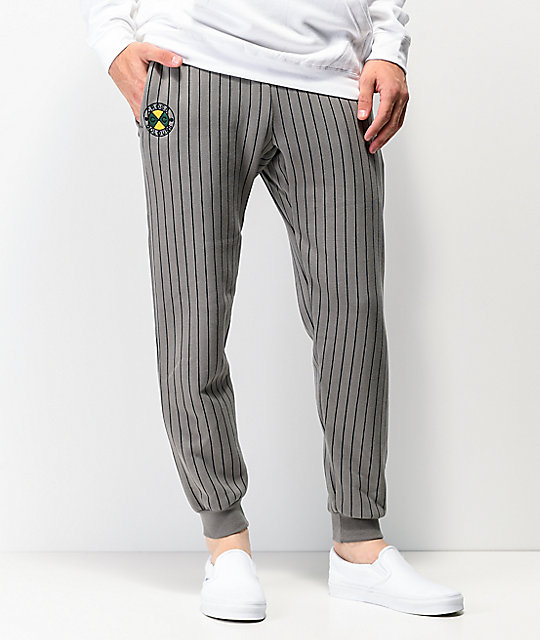 grey pinstripe joggers