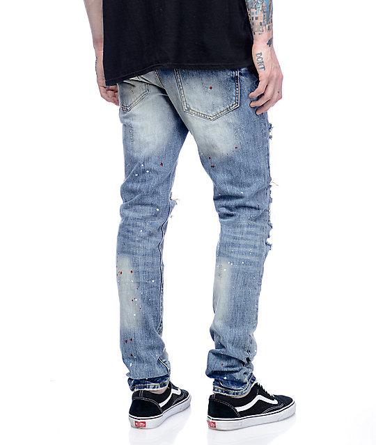 Crysp Denim Bobby Ink Splatter Ripped Jeans | Zumiez
