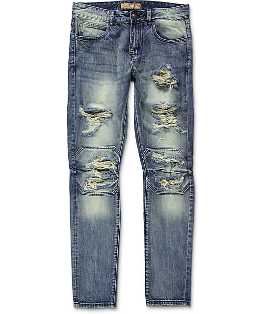 Crysp Denim David Ripped Panel Stone Washed Jeans | Zumiez