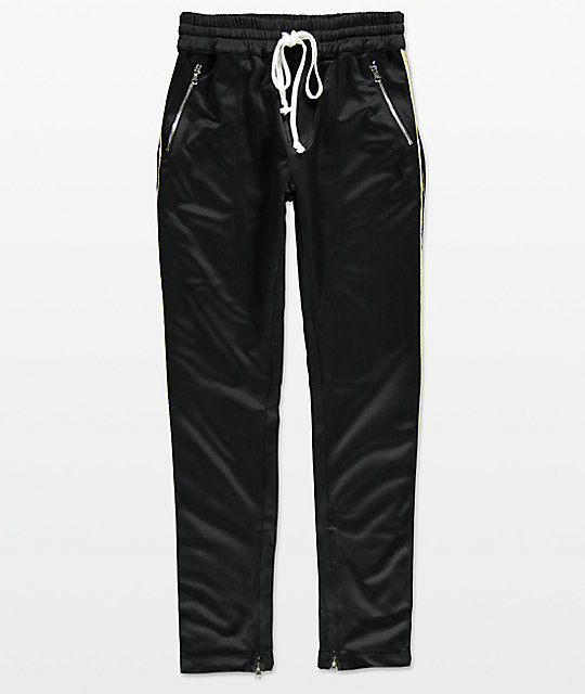 black and gold track pants