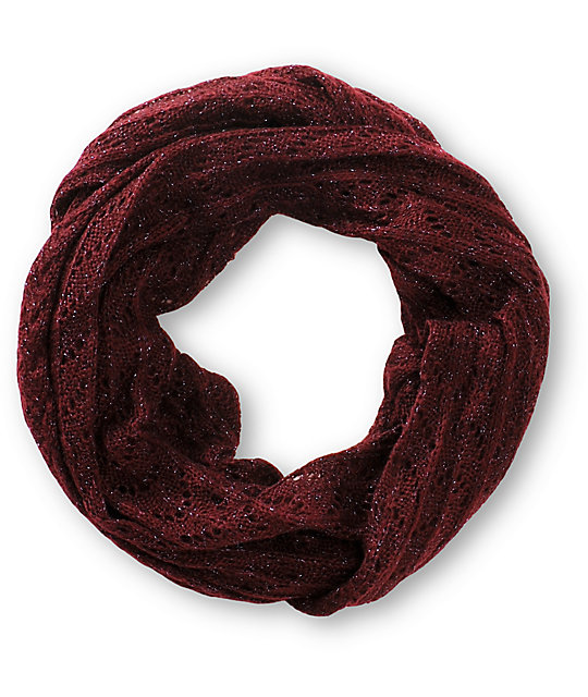 D\u0026Y Burgundy Speckle Knit Infinity 
