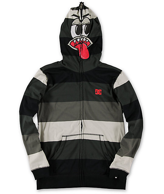 DC Boys Boog Eyes Black & Red Full Zip Face Mask Hoodie ...