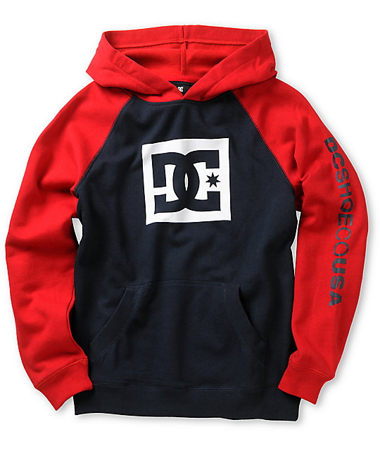 red dc hoodie