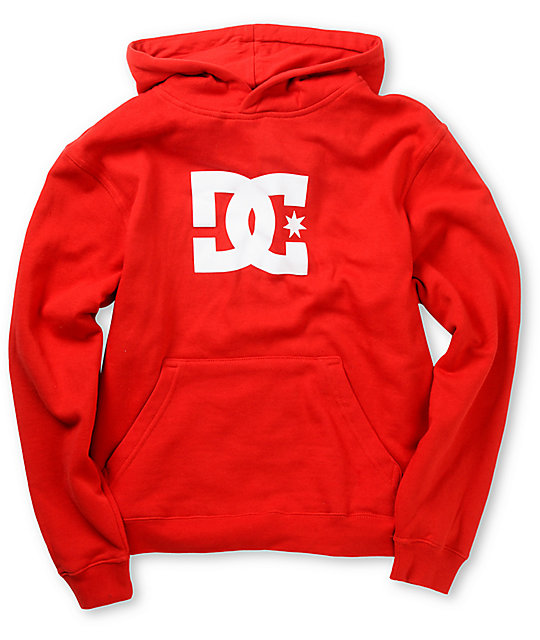 red dc hoodie