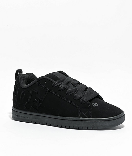 DC Court Graffik All Black Skate Shoes | Zumiez