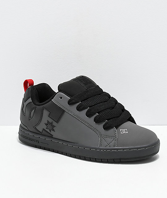 DC Court Graffik Grey & Black Skate Shoes | Zumiez