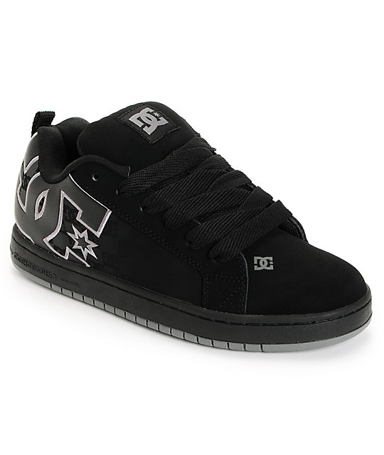 DC Court Graffik SE Black & DC Print Skate Shoes | Zumiez
