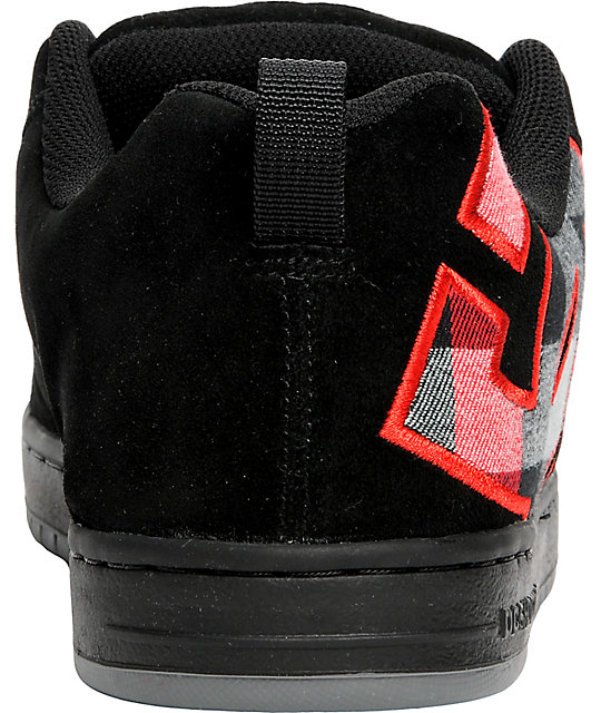 DC Court Graffik SE Black & Red Shoes | Zumiez