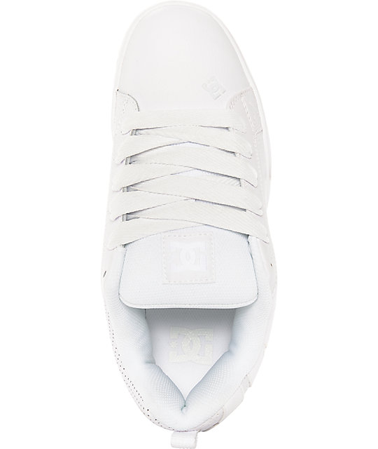 DC Court Graffik White, White & Gum Skate Shoes | Zumiez
