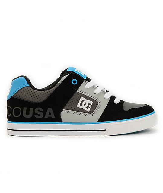 DC Kids Pure Grey, Black, & Blue Skate Shoes Zumiez DC Kids Pure Grey, Black, & Blue Skate Shoes Zumiez