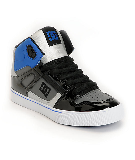 blue and black dc shoes