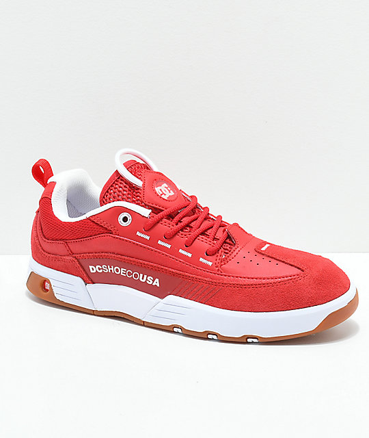 dc legacy 98 slim red & white shoes