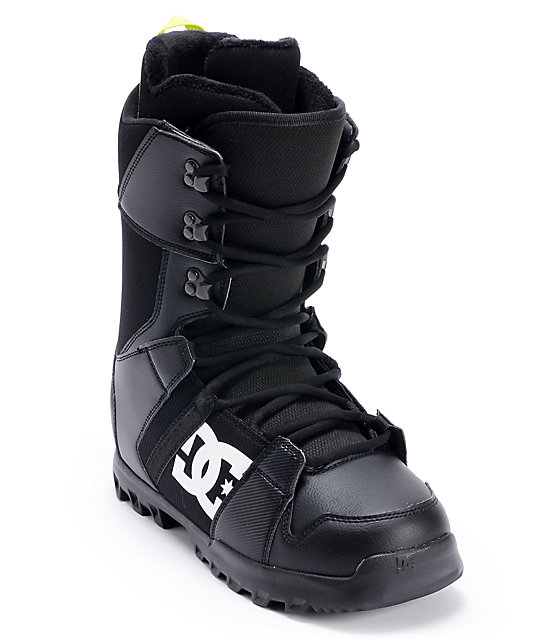 DC Phase Men's Snowboard Boots – Black/White Size 11, Traditional Lacing, Responsive, UNILITE Outsole