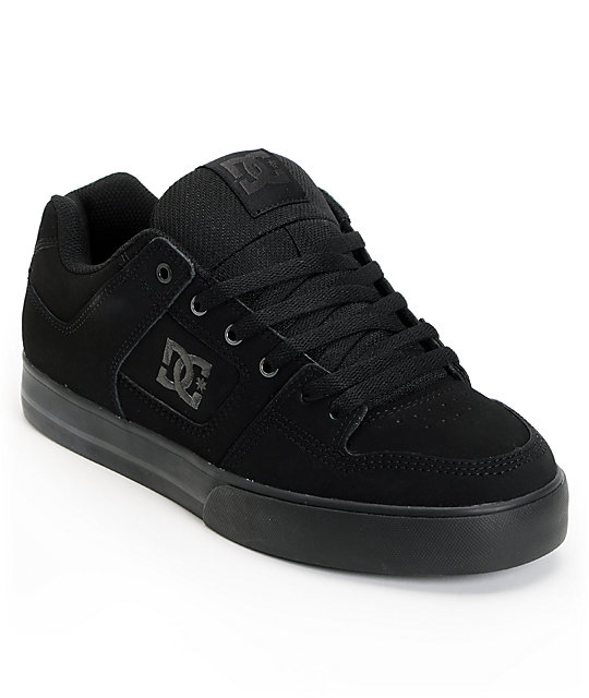 DC Pure All Black Skate Shoes | Zumiez