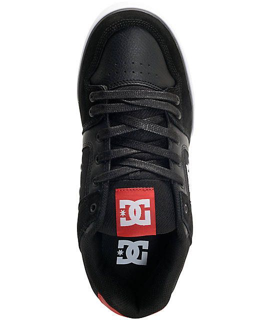 DC Pure Black, Athletic Red & White Skate Shoes | Zumiez